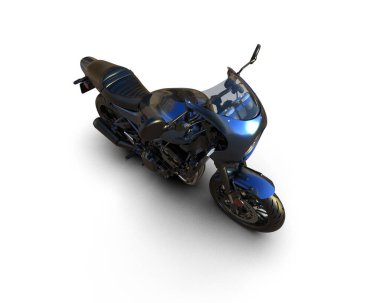 Motosiklet arka planda izole edilmiş. 3d görüntüleme - illüstrasyon