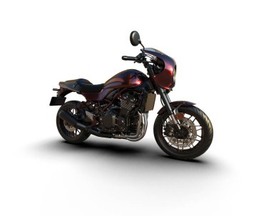 Motosiklet arka planda izole edilmiş. 3d görüntüleme - illüstrasyon