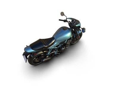 Motosiklet arka planda izole edilmiş. 3d görüntüleme - illüstrasyon