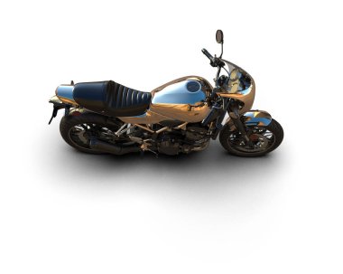 Motosiklet arka planda izole edilmiş. 3d görüntüleme - illüstrasyon