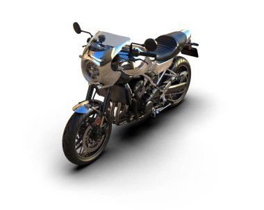 Motosiklet arka planda izole edilmiş. 3d görüntüleme - illüstrasyon