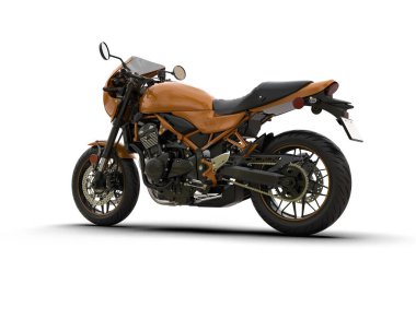 Motosiklet arka planda izole edilmiş. 3d görüntüleme - illüstrasyon