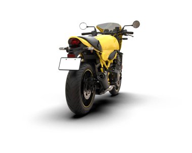 Motosiklet arka planda izole edilmiş. 3d görüntüleme - illüstrasyon