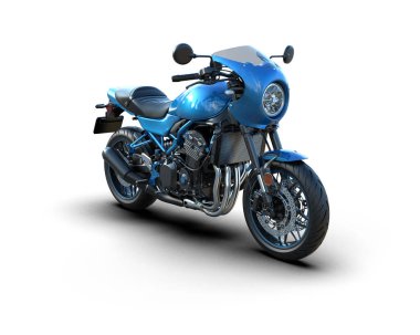 Motosiklet arka planda izole edilmiş. 3d görüntüleme - illüstrasyon