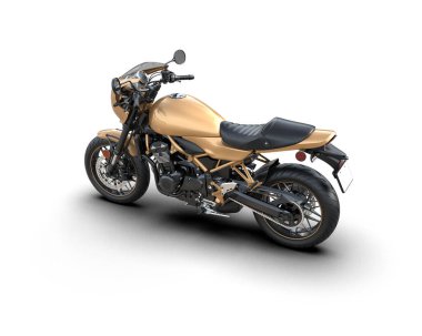 Motosiklet arka planda izole edilmiş. 3d görüntüleme - illüstrasyon