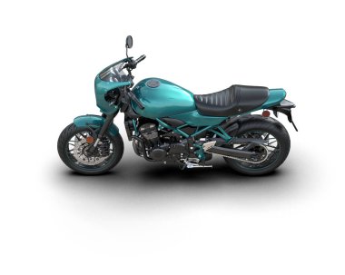 Motosiklet arka planda izole edilmiş. 3d görüntüleme - illüstrasyon