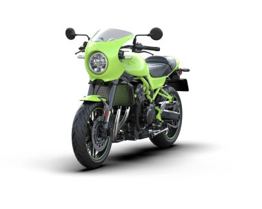 Motosiklet arka planda izole edilmiş. 3d görüntüleme - illüstrasyon