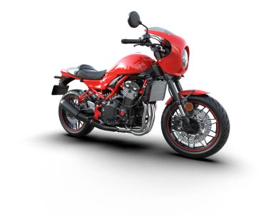 Motosiklet arka planda izole edilmiş. 3d görüntüleme - illüstrasyon