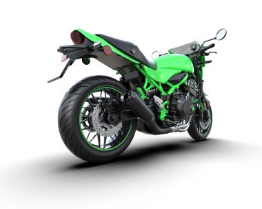 Motosiklet arka planda izole edilmiş. 3d görüntüleme - illüstrasyon