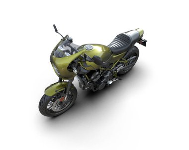 Motosiklet arka planda izole edilmiş. 3d görüntüleme - illüstrasyon