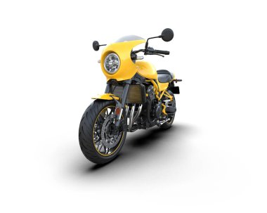 Motosiklet arka planda izole edilmiş. 3d görüntüleme - illüstrasyon
