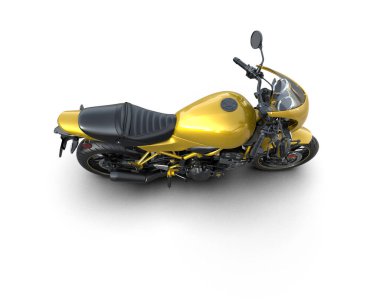 Motosiklet arka planda izole edilmiş. 3d görüntüleme - illüstrasyon