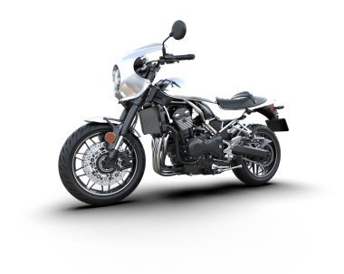 Motosiklet arka planda izole edilmiş. 3d görüntüleme - illüstrasyon