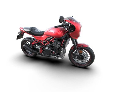 Motosiklet arka planda izole edilmiş. 3d görüntüleme - illüstrasyon