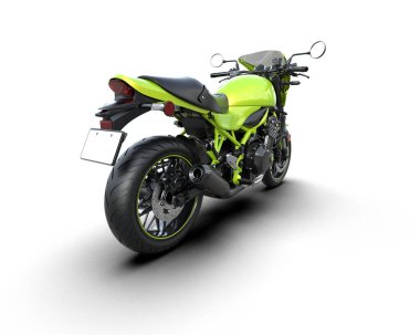 Motosiklet arka planda izole edilmiş. 3d görüntüleme - illüstrasyon