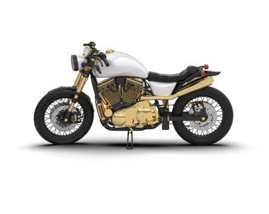 Motosiklet arka planda izole edilmiş. 3d görüntüleme - illüstrasyon