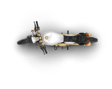 Motosiklet arka planda izole edilmiş. 3d görüntüleme - illüstrasyon
