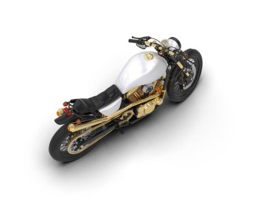 Motosiklet arka planda izole edilmiş. 3d görüntüleme - illüstrasyon