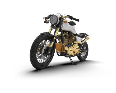 Motosiklet arka planda izole edilmiş. 3d görüntüleme - illüstrasyon