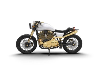 Motosiklet arka planda izole edilmiş. 3d görüntüleme - illüstrasyon