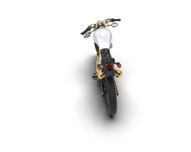 Motosiklet arka planda izole edilmiş. 3d görüntüleme - illüstrasyon