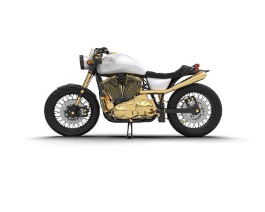 Motosiklet arka planda izole edilmiş. 3d görüntüleme - illüstrasyon