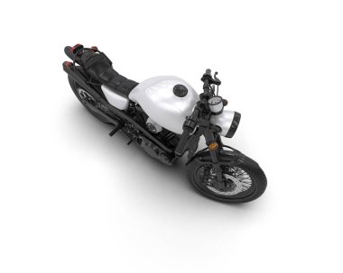 Motosiklet arka planda izole edilmiş. 3d görüntüleme - illüstrasyon