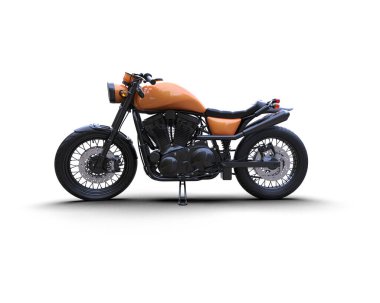Motosiklet arka planda izole edilmiş. 3d görüntüleme - illüstrasyon