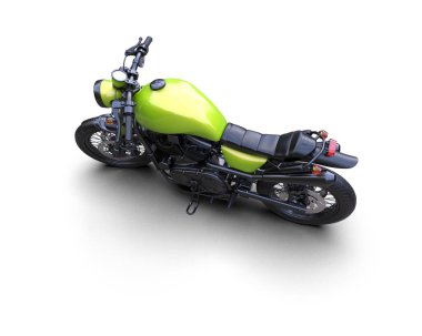 Motosiklet arka planda izole edilmiş. 3d görüntüleme - illüstrasyon