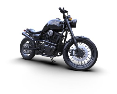 Motosiklet arka planda izole edilmiş. 3d görüntüleme - illüstrasyon