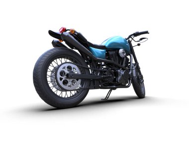 Motosiklet arka planda izole edilmiş. 3d görüntüleme - illüstrasyon
