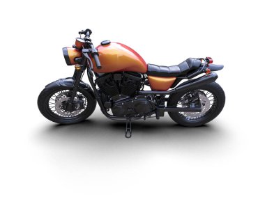 Motosiklet arka planda izole edilmiş. 3d görüntüleme - illüstrasyon