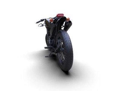 Motosiklet arka planda izole edilmiş. 3d görüntüleme - illüstrasyon
