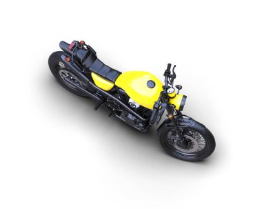 Motosiklet arka planda izole edilmiş. 3d görüntüleme - illüstrasyon