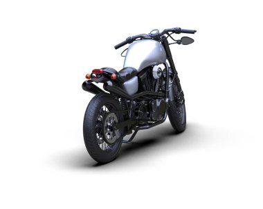 Motosiklet arka planda izole edilmiş. 3d görüntüleme - illüstrasyon