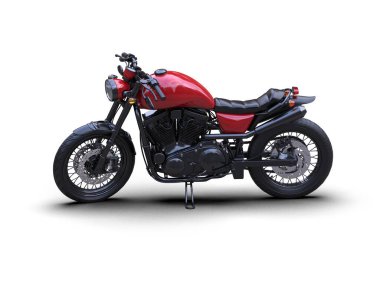 Motosiklet arka planda izole edilmiş. 3d görüntüleme - illüstrasyon