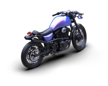 Motosiklet arka planda izole edilmiş. 3d görüntüleme - illüstrasyon