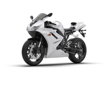 Arka planda hızlı bisiklet izole edilmiş. 3d görüntüleme - illüstrasyon