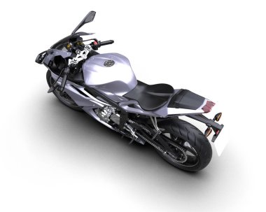 Arka planda hızlı bisiklet izole edilmiş. 3d görüntüleme - illüstrasyon