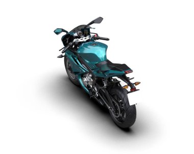 Motosiklet arka planda izole edilmiş. 3d görüntüleme - illüstrasyon