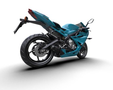 Motosiklet arka planda izole edilmiş. 3d görüntüleme - illüstrasyon