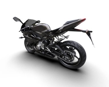 Arka planda motosiklet sepetleri var. 3d görüntüleme - illüstrasyon