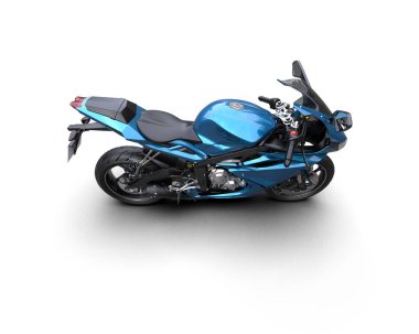 Arka planda motosiklet sepetleri var. 3d görüntüleme - illüstrasyon