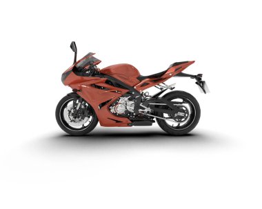 Motosiklet arka planda izole edilmiş. 3d görüntüleme - illüstrasyon