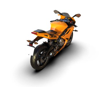 Arka planda motosiklet sepetleri var. 3d görüntüleme - illüstrasyon