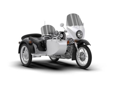 Arka planda motosiklet sepetleri var. 3d görüntüleme - illüstrasyon