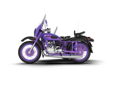 Arka planda motosiklet sepetleri var. 3d görüntüleme - illüstrasyon