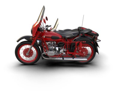 Arka planda motosiklet sepetleri var. 3d görüntüleme - illüstrasyon