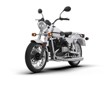 Motosiklet arka planda izole edilmiş. 3d görüntüleme - illüstrasyon