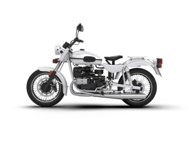 Motosiklet arka planda izole edilmiş. 3d görüntüleme - illüstrasyon